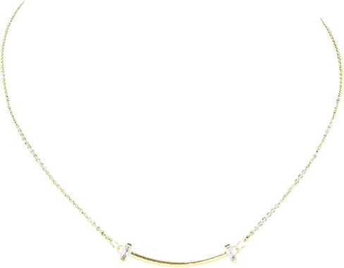 N0330 14K Gold Plated Cubic Zirconia Deco Mini Pendant Dainty Necklace Stylish Women’s Necklace – Minimalist Accessories to Elevate Any Outfit Chic Fashion Accessories in Kuwait