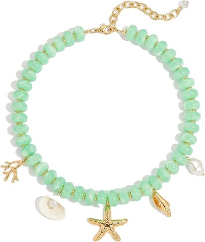 Seashell Fish Necklace for Women Trendy, Chunky Charm Starfish Resin Beaded Necklace Boho Beach Summer Jewelry Gift in Saudi Arabia