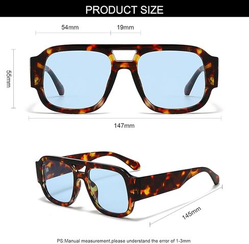 GIFIORE Retro Aviator Square Sunglasses for Women Men 2026 Trending 70s Pilot Sunnies in Saudi Arabia
