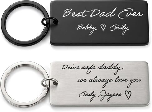 Personalized Handwriting Keychain, Custom Engraved Message Key Chain, Father Day Gifts for Men, Actual Handwriting Gifts in Saudi Arabia