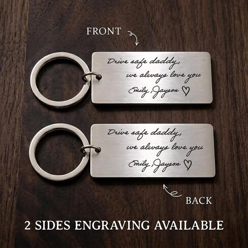 Personalized Handwriting Keychain, Custom Engraved Message Key Chain, Father Day Gifts for Men, Actual Handwriting Gifts in Saudi Arabia