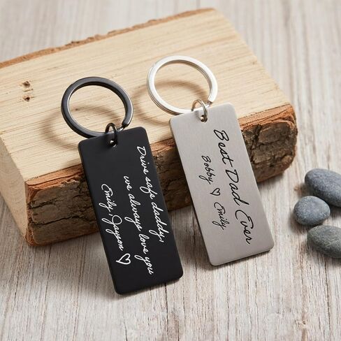 Personalized Handwriting Keychain, Custom Engraved Message Key Chain, Father Day Gifts for Men, Actual Handwriting Gifts in Saudi Arabia