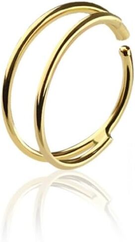 Luxe Modz 22G Double Hoops Bendable Rings Surgical Steel Septum Earrings Piercings Jewelry Sold Individually in Saudi Arabia