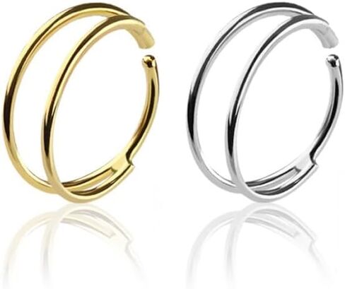 Luxe Modz 22G Double Hoops Bendable Rings Surgical Steel Septum Earrings Piercings Jewelry Sold Individually in Saudi Arabia