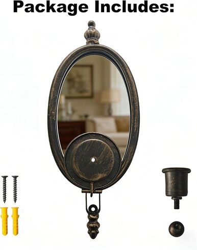2 Pack Metal Wall Sconces, Heavy Mirror Taper Candle Sconce,Antique Bronze Pillar Candle Holder,Home Decoration in Saudi Arabia