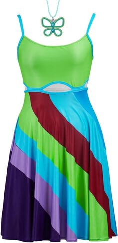 13 Going On 30 Cosplay Costume Jenna Rink Dress Outift with Butterfly Necklace Accessories for Women in Saudi Arabia