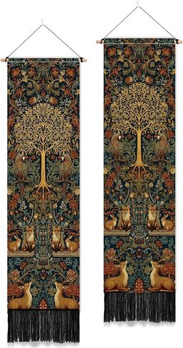 PLIGREAT 2 Pack Dreamy Pink Sun and Moon Vertical Wall Tapestry Decorative Aesthetic Tapestry Bohemian Celestial Style Wall Hanging with Tassels for Bedroom Living Room Home Decoration in Kuwait