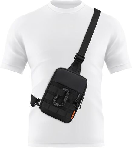 Peicees Small Sling Bag Tactical Chest Anti-theft for Men Women Travel Outdoor, Black in Kuwait