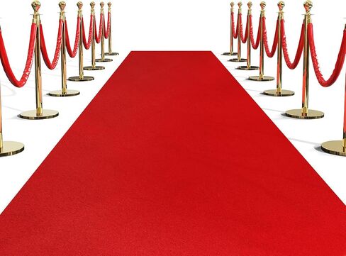 SALLOUS 450 GSM Extra Thick Red Carpet Runner 4x30 ft, Heavy-Duty Reusable Rug Runner for Party, Non-Slip Red Carpet with Rubber Backing, Aisle Runway Rug for Weddings, Events Decorations in Saudi Arabia