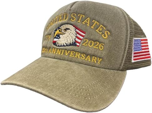 250th Anniversary USA Hat Retro Embroidered Baseball Cap Adjustable Mesh-Back Trucker Hat for Men Women in Saudi Arabia