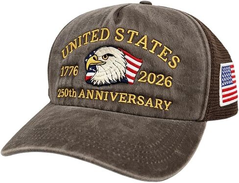 250th Anniversary USA Hat Retro Embroidered Baseball Cap Adjustable Mesh-Back Trucker Hat for Men Women in Saudi Arabia
