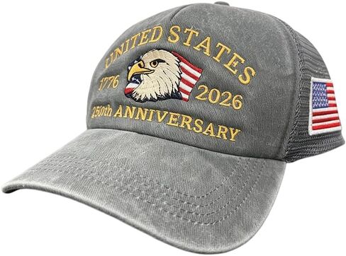 250th Anniversary USA Hat Retro Embroidered Baseball Cap Adjustable Mesh-Back Trucker Hat for Men Women in Saudi Arabia