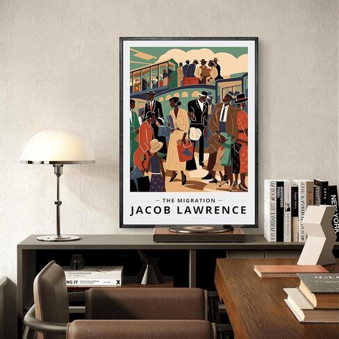 African American Canvas Wall Art Black People Poster Exhibition Poster Print African American Man and Woman Wall Decor Social Realism Artwork Print for Living Room Office Decor, 16x24inch Unframed in Saudi Arabia