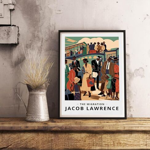 African American Canvas Wall Art Black People Poster Exhibition Poster Print African American Man and Woman Wall Decor Social Realism Artwork Print for Living Room Office Decor, 16x24inch Unframed in Saudi Arabia