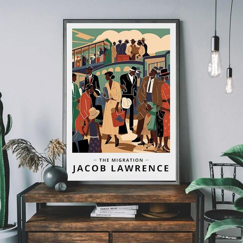 African American Canvas Wall Art Black People Poster Exhibition Poster Print African American Man and Woman Wall Decor Social Realism Artwork Print for Living Room Office Decor, 16x24inch Unframed in Saudi Arabia