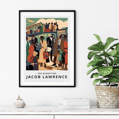 African American Canvas Wall Art Black People Poster Exhibition Poster Print African American Man and Woman Wall Decor Social Realism Artwork Print for Living Room Office Decor, 16x24inch Unframed in Saudi Arabia