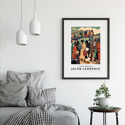 African American Canvas Wall Art Black People Poster Exhibition Poster Print African American Man and Woman Wall Decor Social Realism Artwork Print for Living Room Office Decor, 16x24inch Unframed in Saudi Arabia