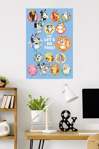Bluey - Grid Wall Poster, 34L" x 22.4W", Unframed Version in Kuwait
