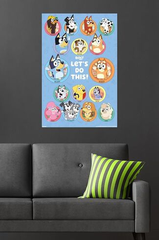Bluey - Grid Wall Poster, 34L" x 22.4W", Unframed Version in Kuwait