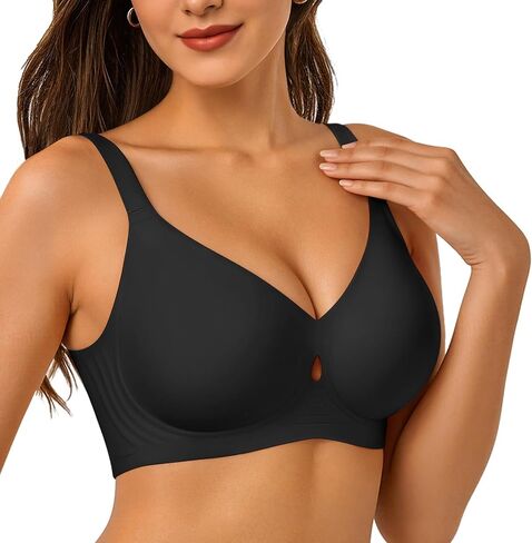Bras for Women No Underwire Wireless Jelly Bras Full Coverage Seamless Push Up Bralettes Support Tshirt Bra in Kuwait
