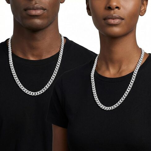 S925 Sterling Silver Chain Necklace for Men,8mm Sterling Silver Pattern Cuban Link Curb Chain Necklace for Men Jewelry 18 20 22 24 26Inch in Saudi Arabia