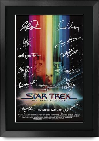 HWC Trading Star Trek The Motion Picture ملصق المسلسل التلفزيوني The Cast Signed مقاس 16 × 12 بوصة هدية مؤطرة مطبوعة بطباعة فيلم توقيع - عرض صور بإطار 16 × 12 بوصة in Kuwait