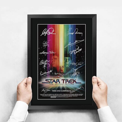 HWC Trading Star Trek The Motion Picture ملصق المسلسل التلفزيوني The Cast Signed مقاس 16 × 12 بوصة هدية مؤطرة مطبوعة بطباعة فيلم توقيع - عرض صور بإطار 16 × 12 بوصة in Kuwait