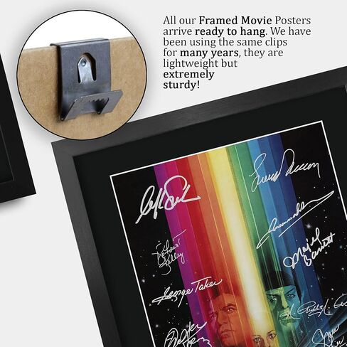 HWC Trading Star Trek The Motion Picture ملصق المسلسل التلفزيوني The Cast Signed مقاس 16 × 12 بوصة هدية مؤطرة مطبوعة بطباعة فيلم توقيع - عرض صور بإطار 16 × 12 بوصة in Kuwait