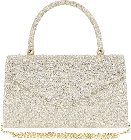 Naimo Shiny Crystal Evening Clutch Bag Top Handle Handbag Crossbody Shoulder Bag Wedding Party Bride Purse in Saudi Arabia
