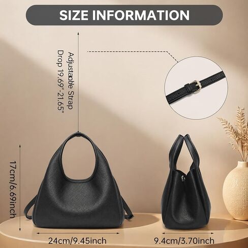 GEMIU Women's Crossbody Handbags Leather Hobo Shoulder Purses Tote Bag Women with Detachable Strap in Saudi Arabia