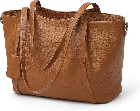 DAILANDO Genuine Leather Tote Bag for Women, Large Full Grained Cowhide Top Handle Shoulder Purse with Long Crossbody Strap in Saudi Arabia