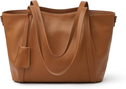 DAILANDO Genuine Leather Tote Bag for Women, Large Full Grained Cowhide Top Handle Shoulder Purse with Long Crossbody Strap in Saudi Arabia