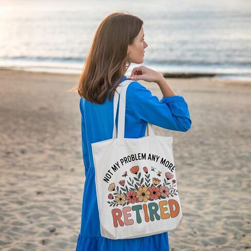 Retirement Gifts Tote Bag for Women, Canvas Bag for Women Grocery Shopping Travel Gym Weekender Vacation Womens Work Tote Bag Gifts in Saudi Arabia