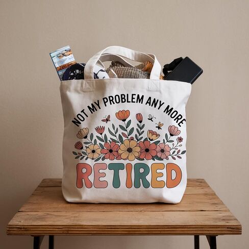 Retirement Gifts Tote Bag for Women, Canvas Bag for Women Grocery Shopping Travel Gym Weekender Vacation Womens Work Tote Bag Gifts in Saudi Arabia
