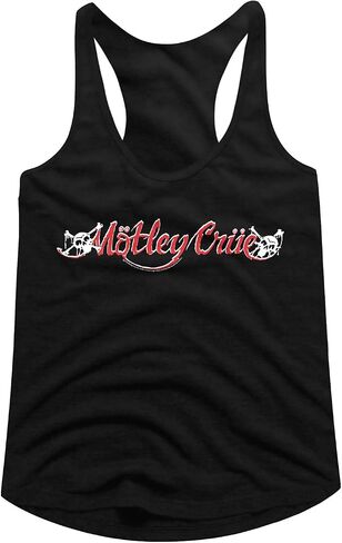 Motley Crue Heavy Metal Band Red & White Logo Ladies Racerback Tank Top in Kuwait