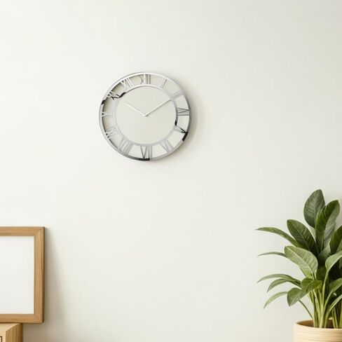 SUPVOX 2 قطعة من ساعة الحائط المصنوعة من الأكريليك بأرقام رومانية مستديرة وملصقات ساعة تزيينية ذاتية الصنع لغرفة المعيشة وغرفة النوم والمنزل D Cor 9.84 بوصة in Kuwait
