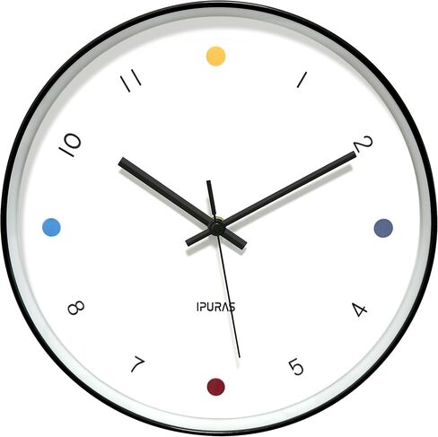 Wall Clock 12 inch Analog Round | Silent Non Ticking, Easy to Read, Battery Operated, Modern Decor in Saudi Arabia