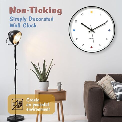 Wall Clock 12 inch Analog Round | Silent Non Ticking, Easy to Read, Battery Operated, Modern Decor in Saudi Arabia
