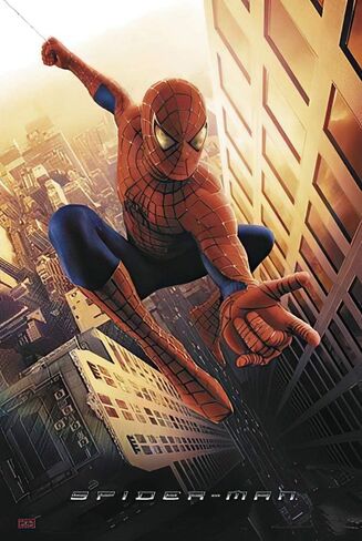 POSTER STOP ONLINE Spider-Man - Movie Poster (Spiderman Swinging in New York City) (Size 27 x 40) in Saudi Arabia