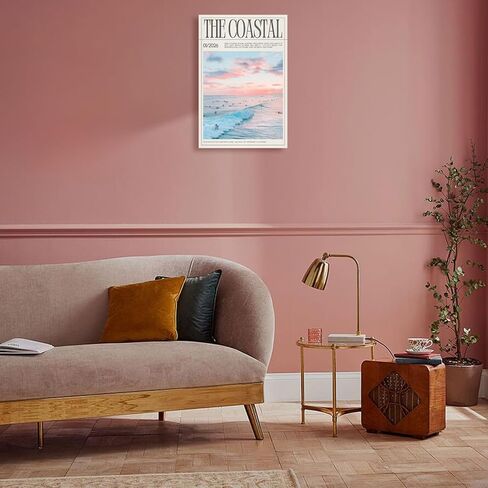 Vintage Surf Magazine Coastal Newspaper Poster Beach Summer Canvas Wall Art The Coastal Sunset Aesthetic Prints Painting For Home Bedroom Dorm Wall Decor 12x16in Unframed in Kuwait
