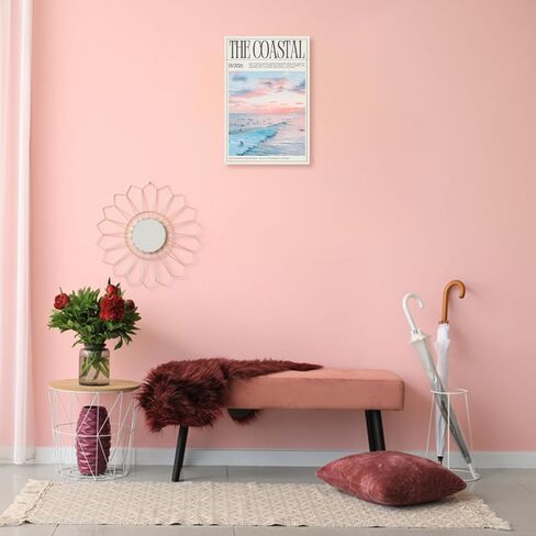 Vintage Surf Magazine Coastal Newspaper Poster Beach Summer Canvas Wall Art The Coastal Sunset Aesthetic Prints Painting For Home Bedroom Dorm Wall Decor 12x16in Unframed in Kuwait