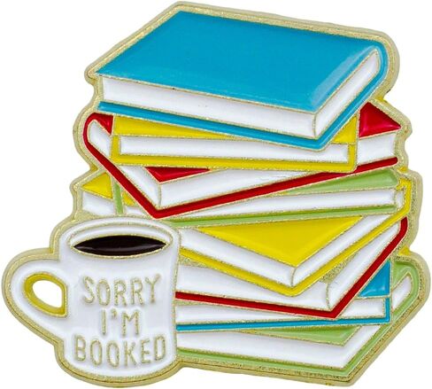 Sorry I’m Booked Coffee Bookish Enamel Pin, Bookworm Pin Brooch, Bookish Reading Lover Brooch Badge, Funny Gift For Coffee & Book Lover, Funny Book Reader Lapel Badges, Bibliophile Jewelry Accessories in Kuwait