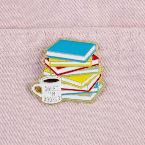 Sorry I’m Booked Coffee Bookish Enamel Pin, Bookworm Pin Brooch, Bookish Reading Lover Brooch Badge, Funny Gift For Coffee & Book Lover, Funny Book Reader Lapel Badges, Bibliophile Jewelry Accessories in Kuwait