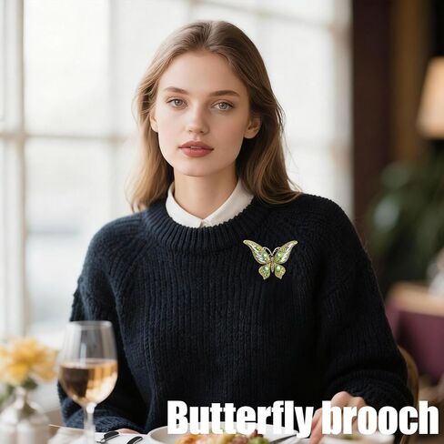 6 Pieces Butterfly Brooch Set - Elegant Butterfly Lapel Pins for Women, Decorative Crystal Animal Shape Brooch Pins, Sparkly Dress and Scarf Jewelry Accessories for Formal Occasions in Saudi Arabia