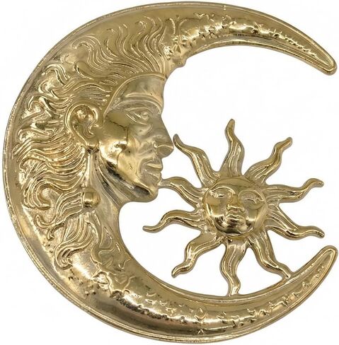 Goth Crescent Moon Sun Brooch Lapel Pin Vintage Face Celestial Planet Brooches Baroque Accessories Pins Clips for Dresses Badge Coat Jacket Suit Fashion Clothes Decorations Jewelry for Women Girls Men in Kuwait