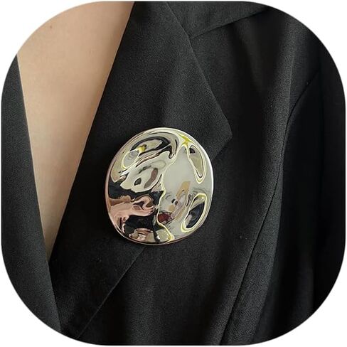 Vintage Geometric Metal Brooch Pins Fashion Gold|Silver Brooches Temperament Niche Design Lapel Badge Sweater Jacket Scarf Dress Party Jewelry for Women Men in Saudi Arabia
