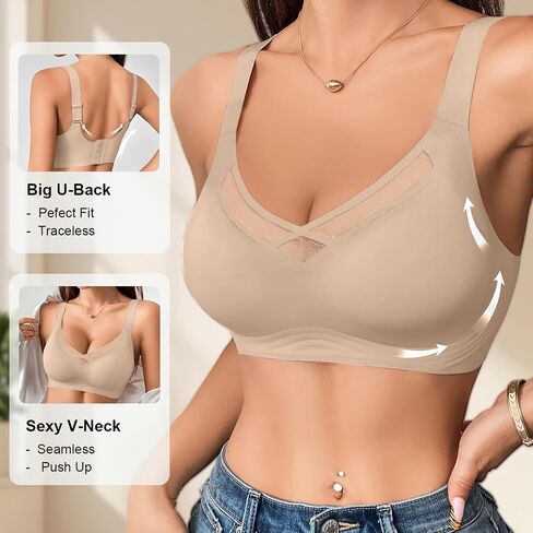 Wireless Bras for Women No Underwire Full Coverage Seamless Minimizer Bra in Kuwait