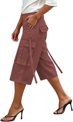 Cargo 3/4 Sweatpants for Women High Waisted Capri Dressy Pants Casual Cropped Capris Lounge Summer Clothes in Kuwait