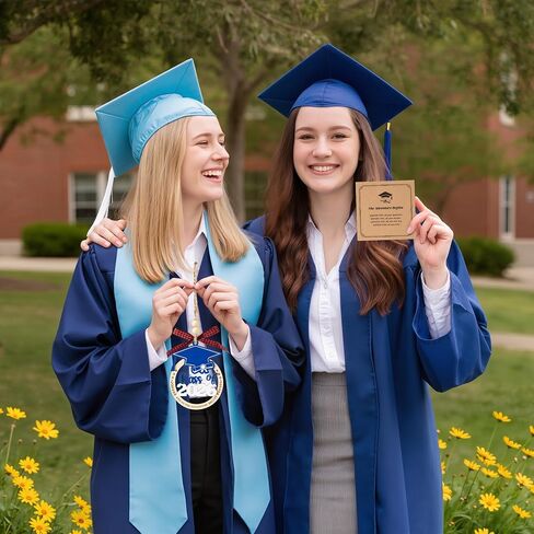 CJiangpo Class of 2026 Graduation Ornament - 2-Layer Wooden Graduation Cap Hanging Decor with Card, Blue Grad Hanging Decorations Son Daughter College High School Graduate Keepsake Gift in Saudi Arabia
