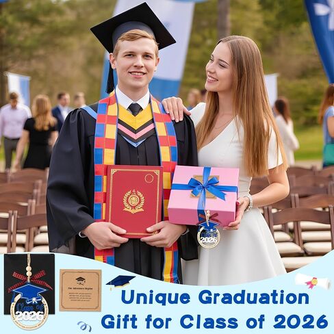CJiangpo Class of 2026 Graduation Ornament - 2-Layer Wooden Graduation Cap Hanging Decor with Card, Blue Grad Hanging Decorations Son Daughter College High School Graduate Keepsake Gift in Saudi Arabia